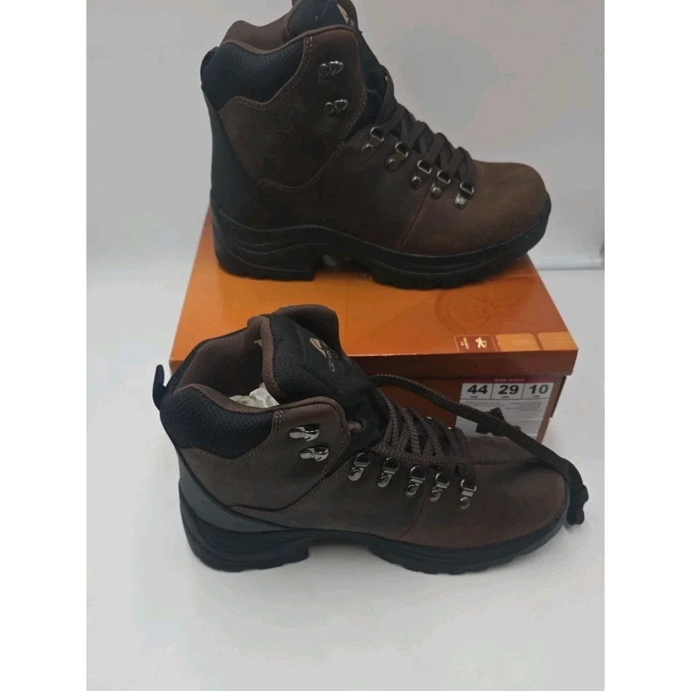 Mens Brown Leather Sneakers Size 10 W Ozark Trail Hiking Shoes NEW